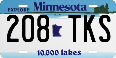MN license plate 208TKS