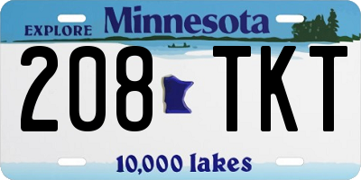 MN license plate 208TKT