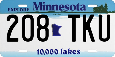 MN license plate 208TKU