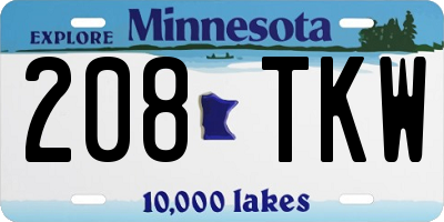 MN license plate 208TKW