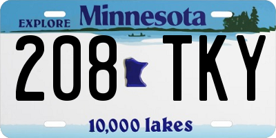 MN license plate 208TKY