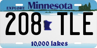 MN license plate 208TLE