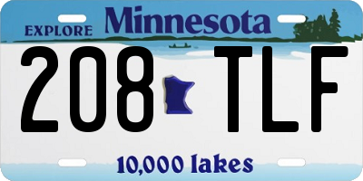 MN license plate 208TLF