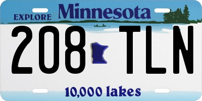 MN license plate 208TLN