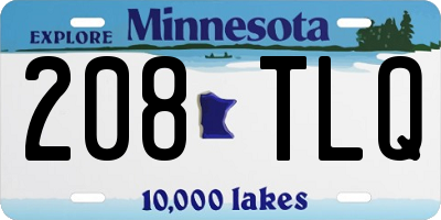 MN license plate 208TLQ