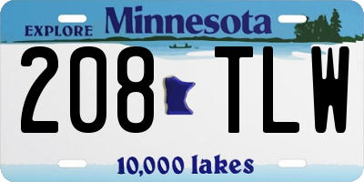 MN license plate 208TLW