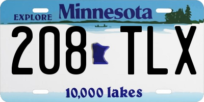 MN license plate 208TLX