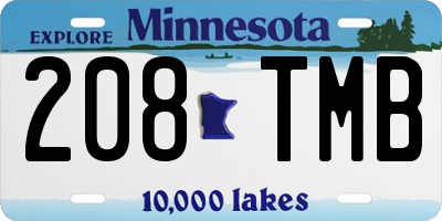MN license plate 208TMB