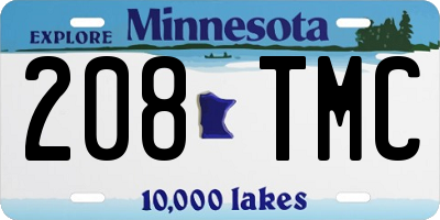 MN license plate 208TMC