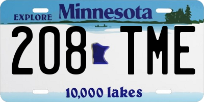 MN license plate 208TME