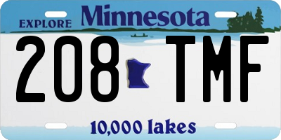 MN license plate 208TMF