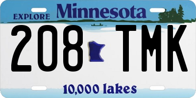MN license plate 208TMK