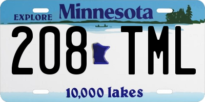 MN license plate 208TML