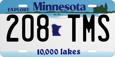 MN license plate 208TMS