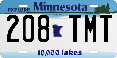 MN license plate 208TMT