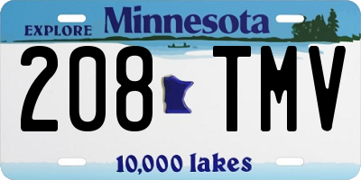 MN license plate 208TMV