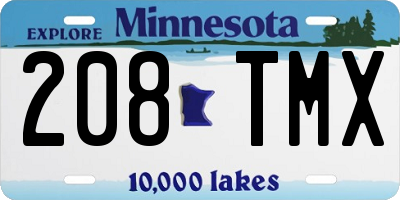 MN license plate 208TMX