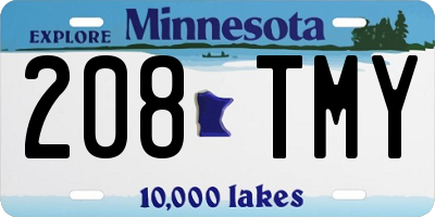 MN license plate 208TMY