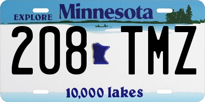 MN license plate 208TMZ