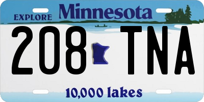 MN license plate 208TNA