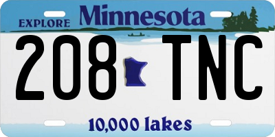 MN license plate 208TNC