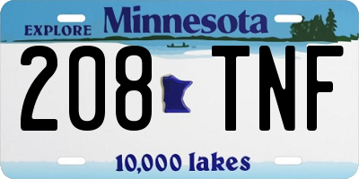 MN license plate 208TNF