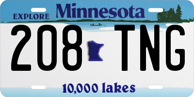 MN license plate 208TNG