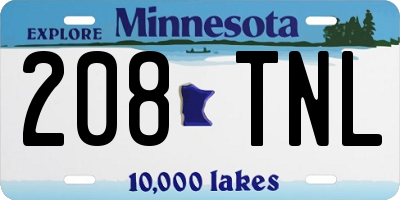 MN license plate 208TNL