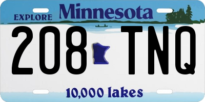 MN license plate 208TNQ