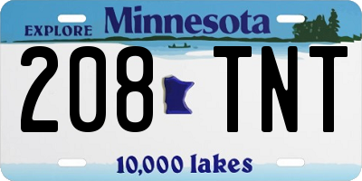 MN license plate 208TNT