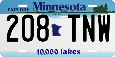 MN license plate 208TNW