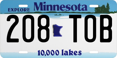 MN license plate 208TOB