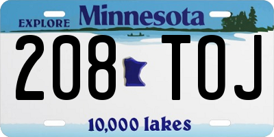 MN license plate 208TOJ