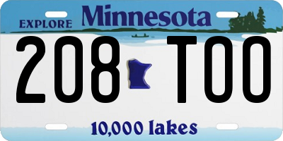 MN license plate 208TOO