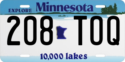MN license plate 208TOQ