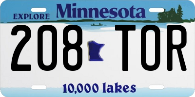 MN license plate 208TOR