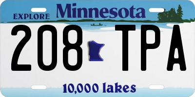 MN license plate 208TPA