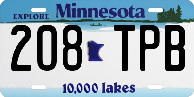 MN license plate 208TPB