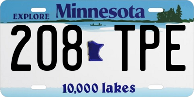 MN license plate 208TPE