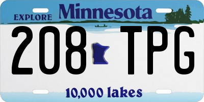 MN license plate 208TPG