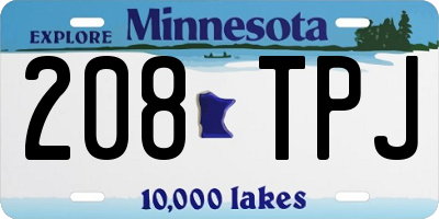 MN license plate 208TPJ