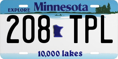 MN license plate 208TPL