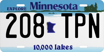 MN license plate 208TPN