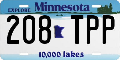 MN license plate 208TPP