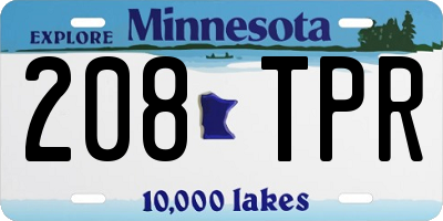 MN license plate 208TPR