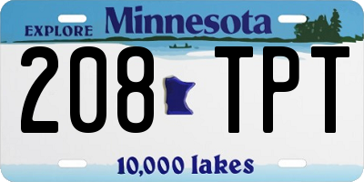MN license plate 208TPT
