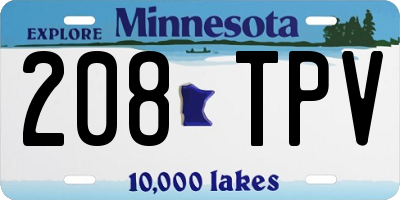 MN license plate 208TPV
