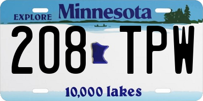 MN license plate 208TPW