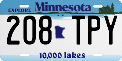 MN license plate 208TPY