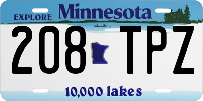 MN license plate 208TPZ